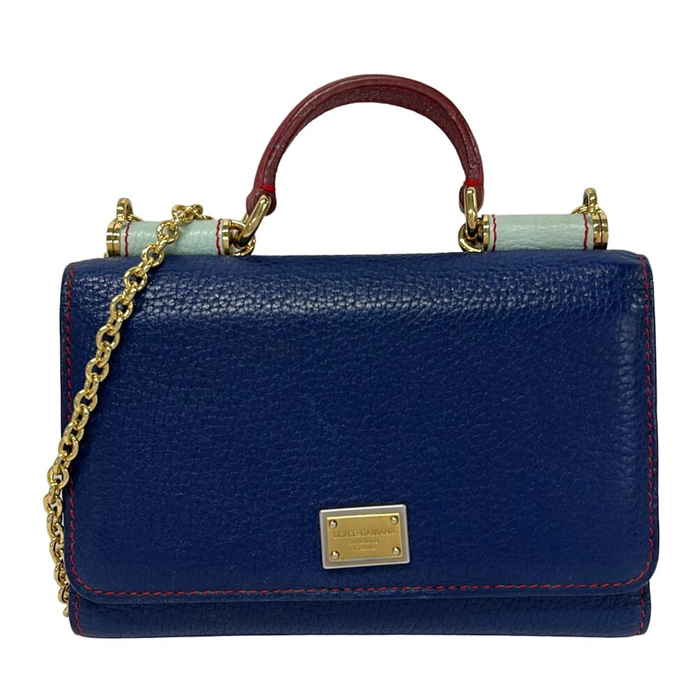 Dolce & Gabbana DOLCE&GABBANA Sicily Accessory Case Navy Light Blue Red